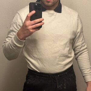 Formal sweater cream and blue color for men, small size.